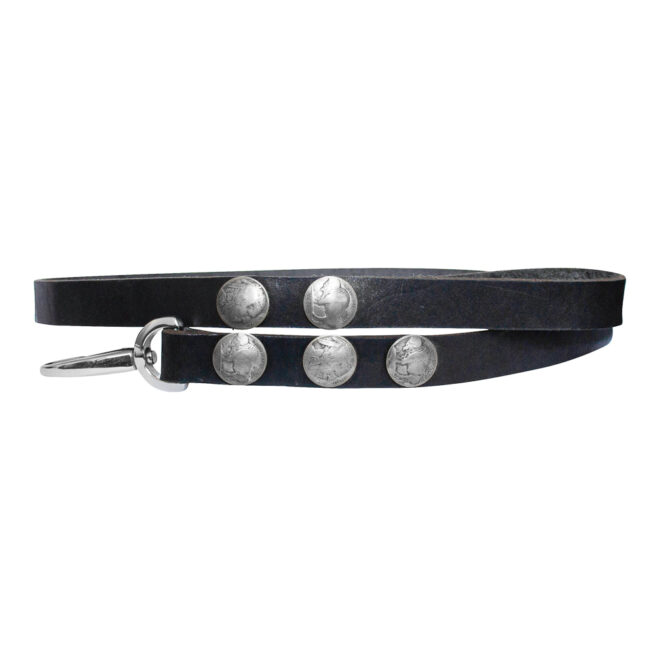 Santo Domingo Black Leather Dog Lead