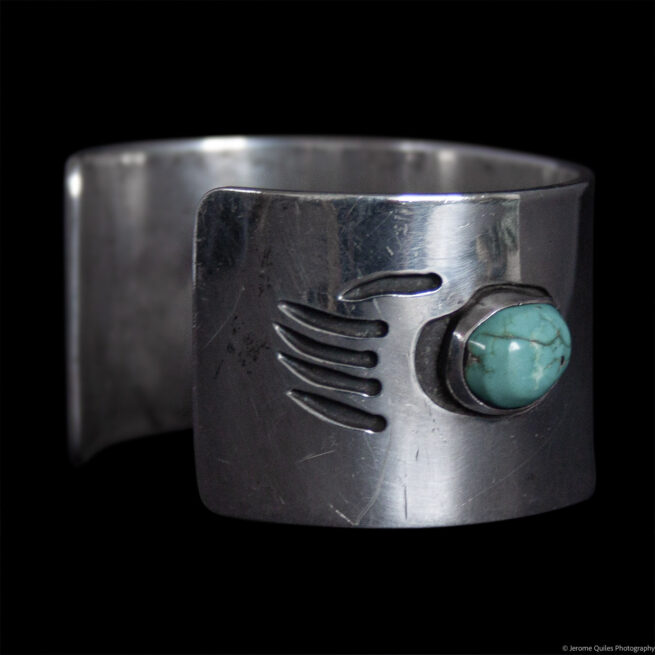 Sterling Silver Bear Turquoise Bracelet - Image 2