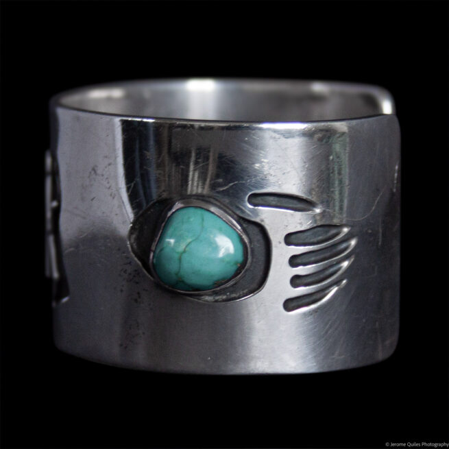 Sterling Silver Bear Turquoise Bracelet - Image 3