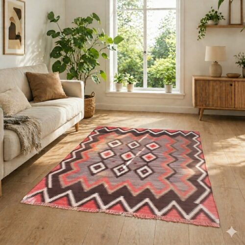 1890s Antique Navajo Rug Square Shape
