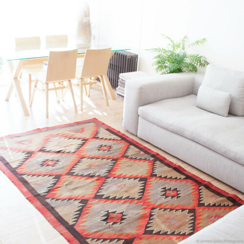 1890's Grey Brown Red Navajo Rug