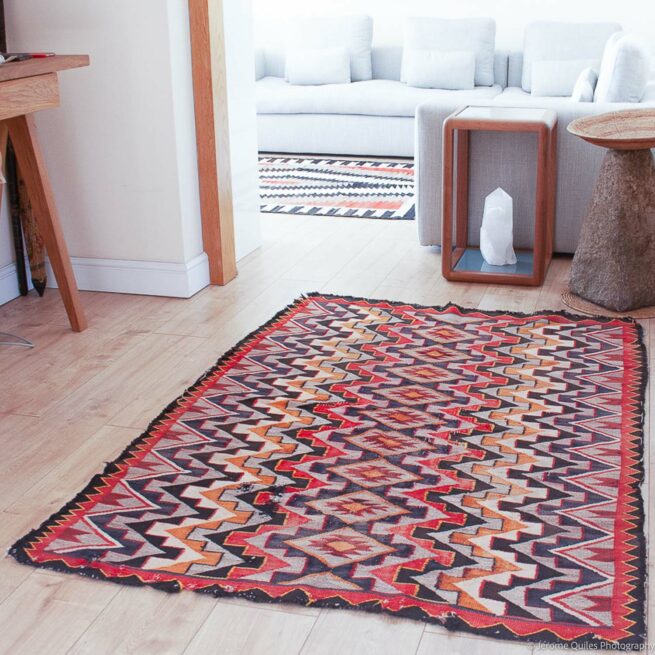Tapis Navajo Antique Dessins Complexes Années 1900 – Image 2