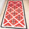 1920s Large Red Black White Handwoven Rug - Image 3
