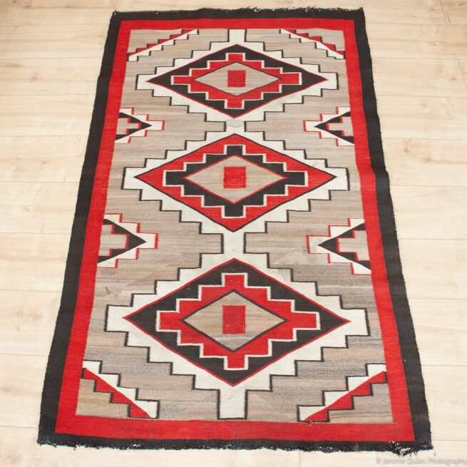 Tapis Navajo Triple Diamant Années 1930 – Image 3