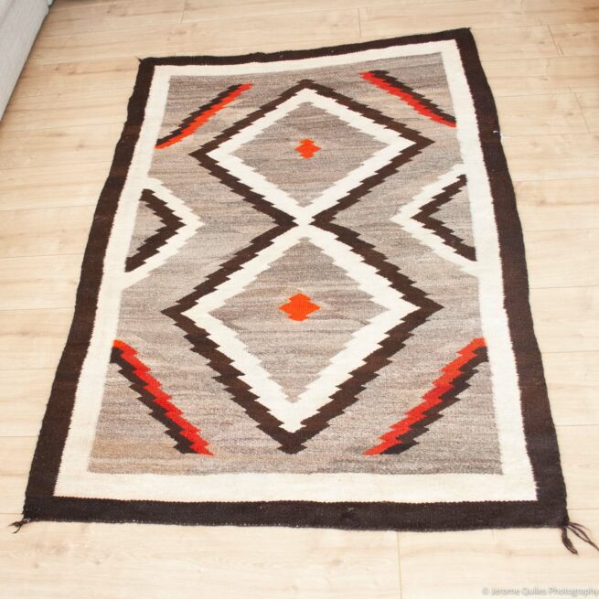 1940s Vintage Handwoven Navajo Rug - Image 3
