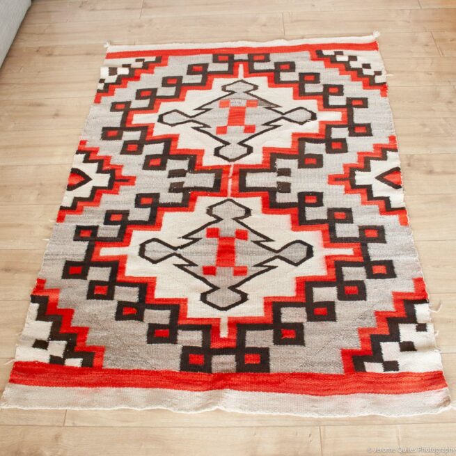 1950s Old Navajo Churro Rug - Image 2