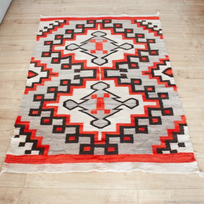 1950s Old Navajo Churro Rug - Image 3