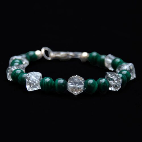 Bracelet Malachite Diamants Herkimer