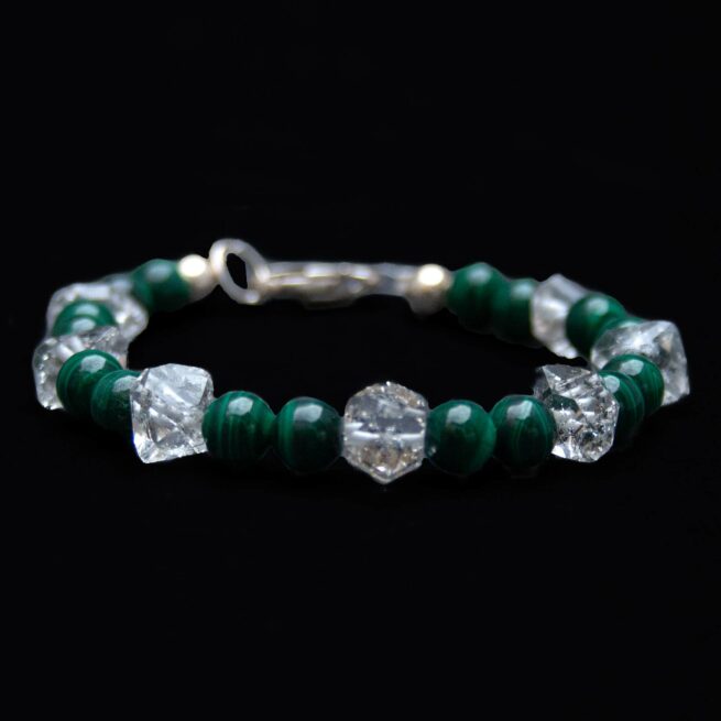 Malachite Herkimer Diamond Bracelet