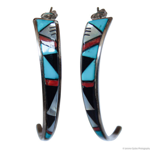 Phyllis Lucio Inlay Hoop Earrings