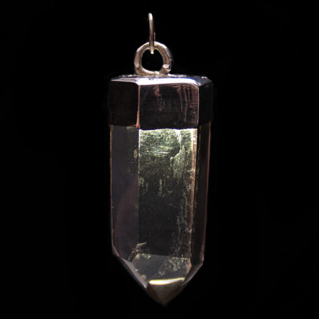 Polished Citrine Point Silver Pendant