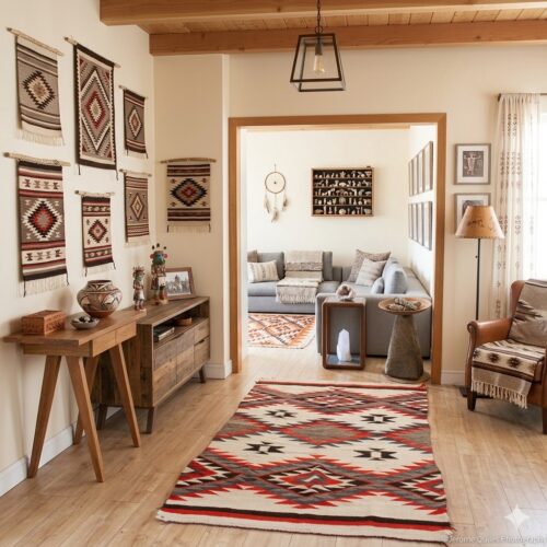 1900s Churro Wool Navajo Rug