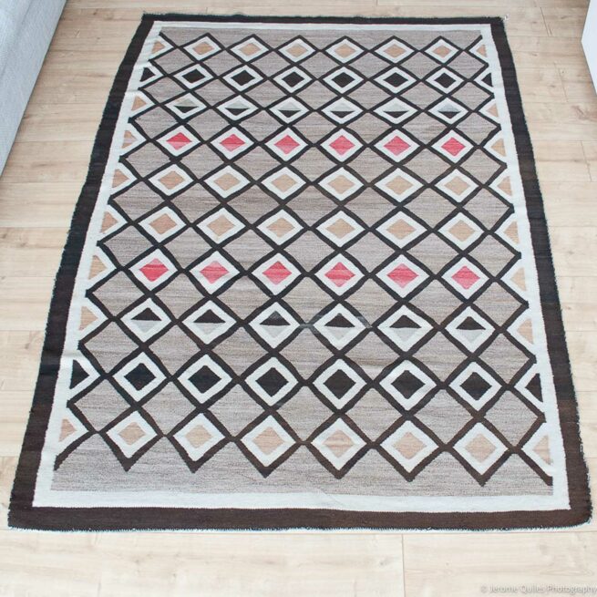 1920s Grey Art Deco Navajo Rug - Image 3