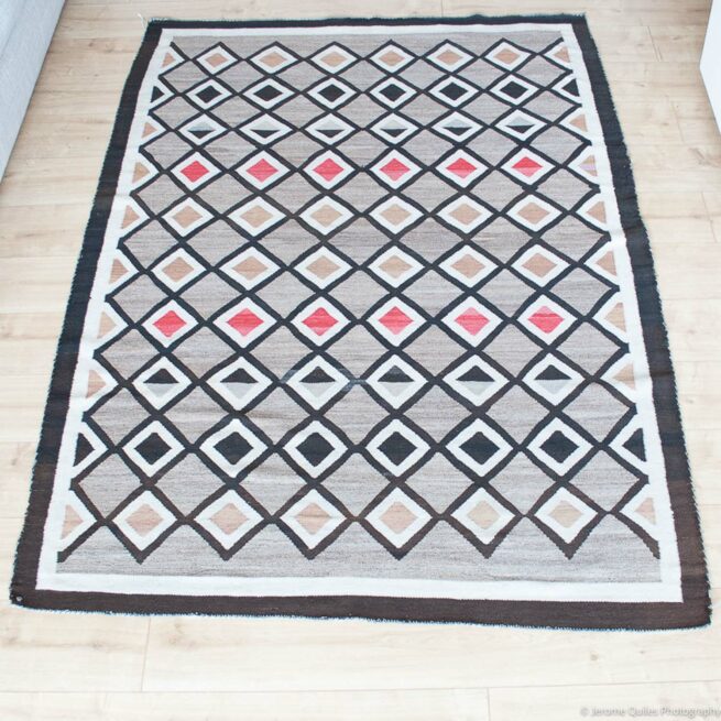 1920s Grey Art Deco Navajo Rug - Image 2