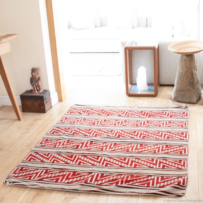 1930s Vintage Red Navajo Blanket - Image 2