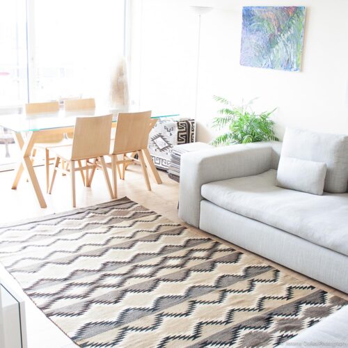 1970’s Vintage Grey Cream Navajo Rug