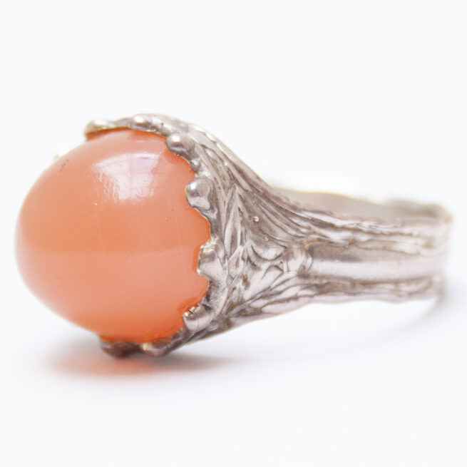 Bague Argent Pierre de Lune Orange – Image 3