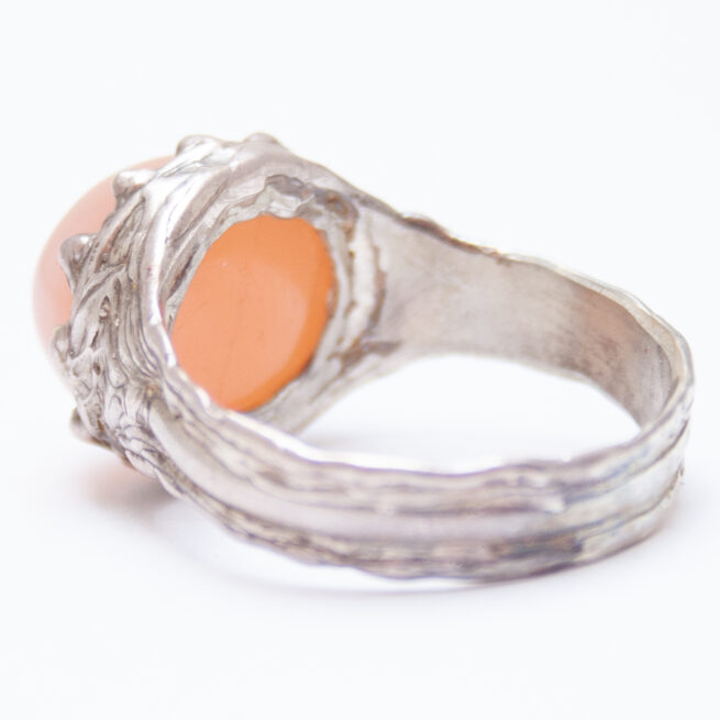 Bague Argent Pierre de Lune Orange – Image 5