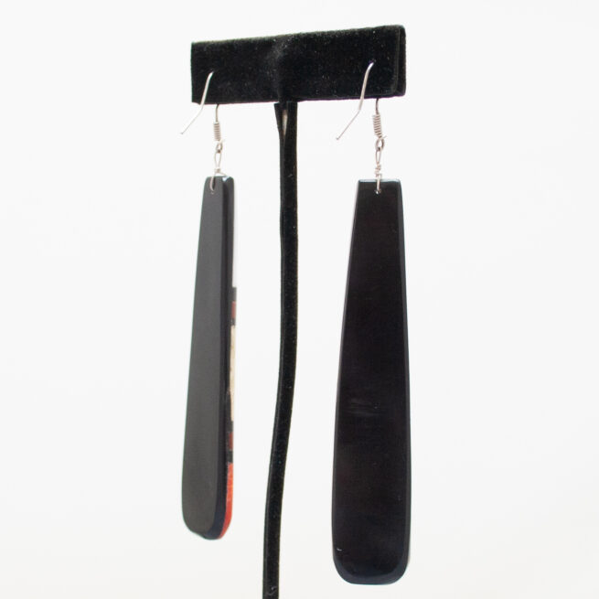 Boucles d'Oreilles Blanches Vertes Oranges Noires – Image 5
