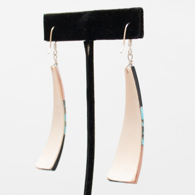 Boucles d'Oreilles Bleues Blanches Noires – Image 4