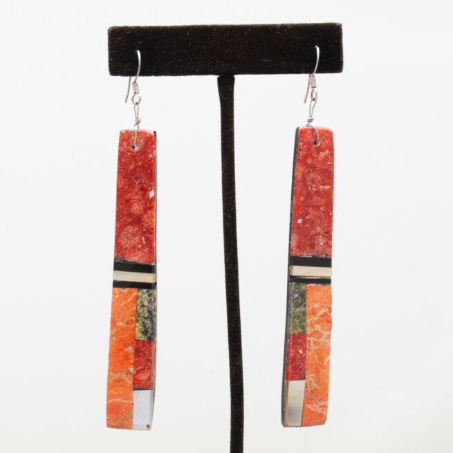 Multicolour Orange Slab Earrings