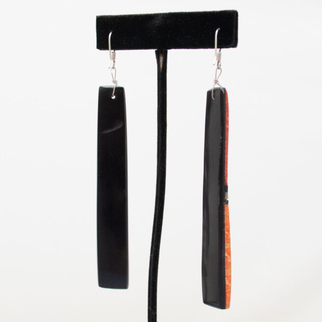 Multicolour Orange Slab Earrings - Image 4