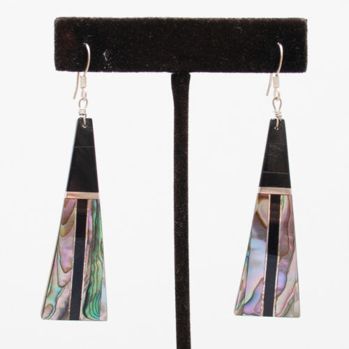 Abalone Jet Drop Earrings