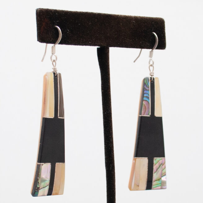 Boucles d'Oreilles Jais Nacre – Image 2