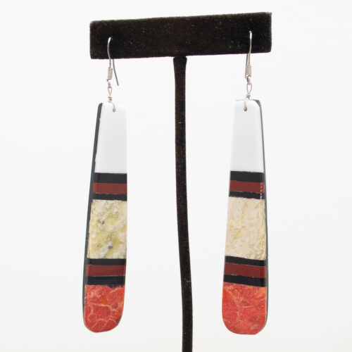 Spondylus Serpentine Zuni Earrings