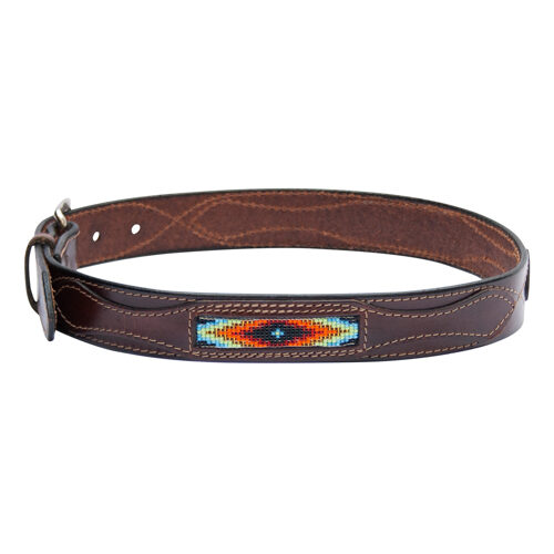 Ceinture Marron Perlage Orange