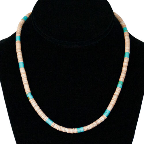 Delbert Crespin Blue White Beaded Necklace