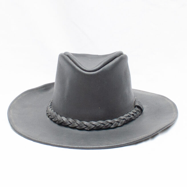 Black Leather Cowboy Hat