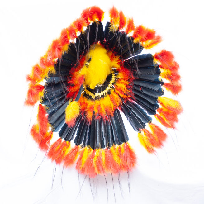Coiffe Amérindienne Rouge Jaune Noire – Image 4
