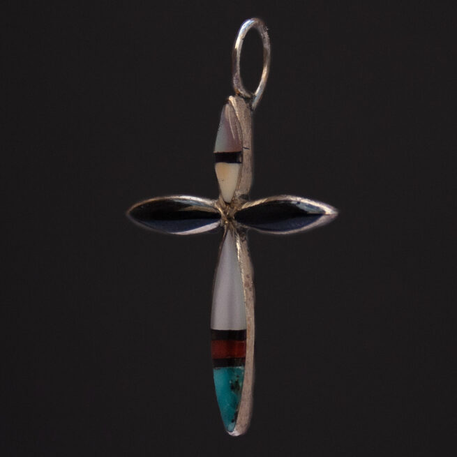 Pendentif Crucifix Multicolore Amérindien Zuni