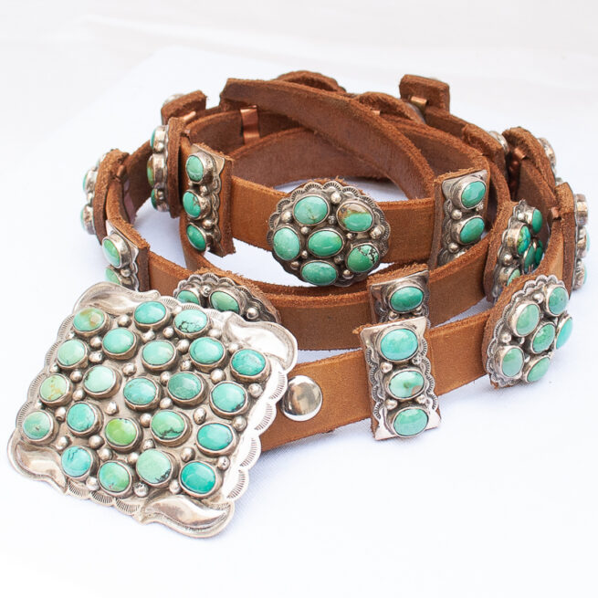 Turquoise concho belt by J. Emerson