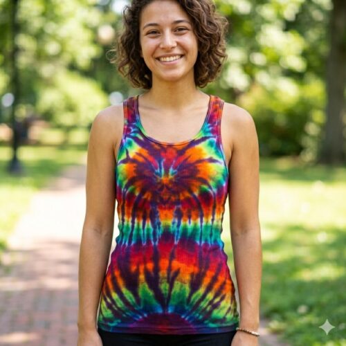 Rainbow Tie-Dye Vest L