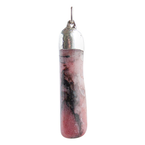 Thin Rhodonite Silver Pendant