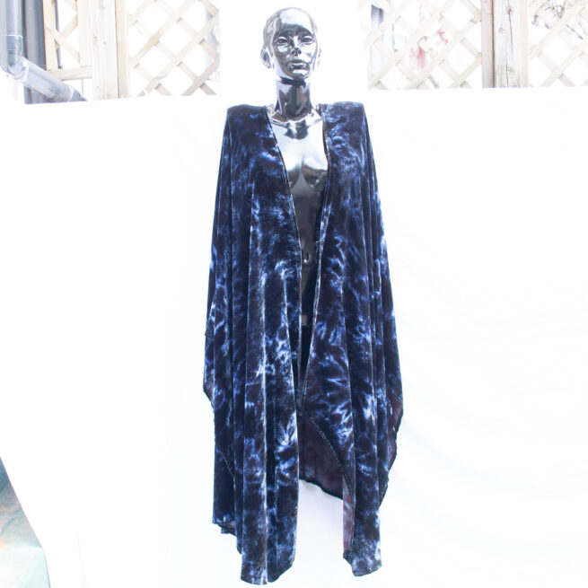 Midnight Blue Tie-Dye Shawl