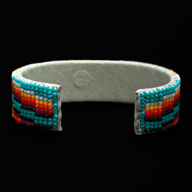 Turquoise Orange Beaded Bracelet - Image 2