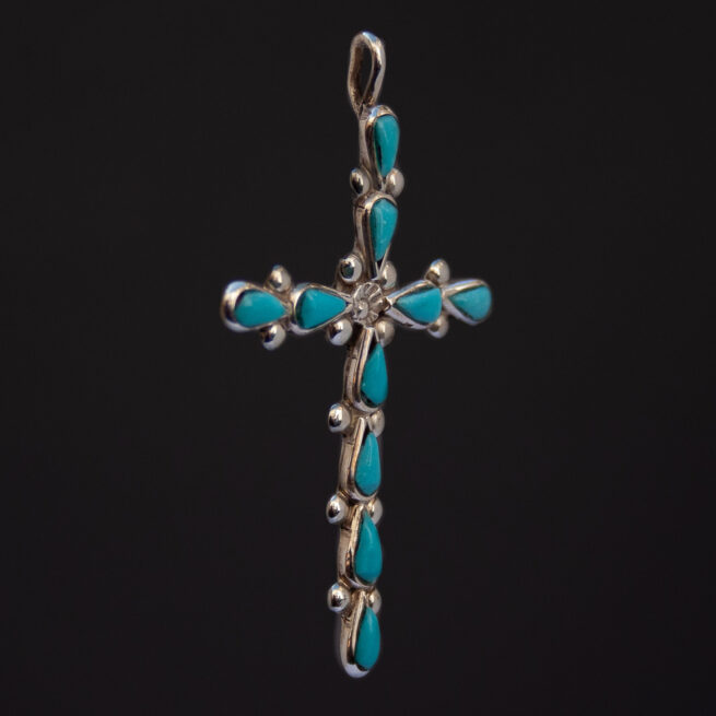 Crucifix Turquoise Amérindien Zuni