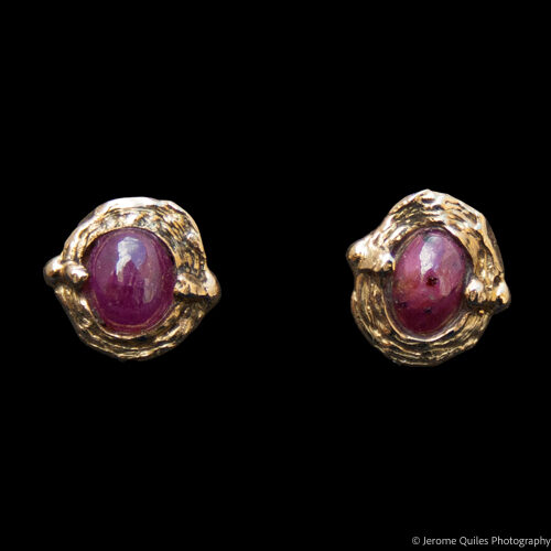 18K Gold Ruby Earrings