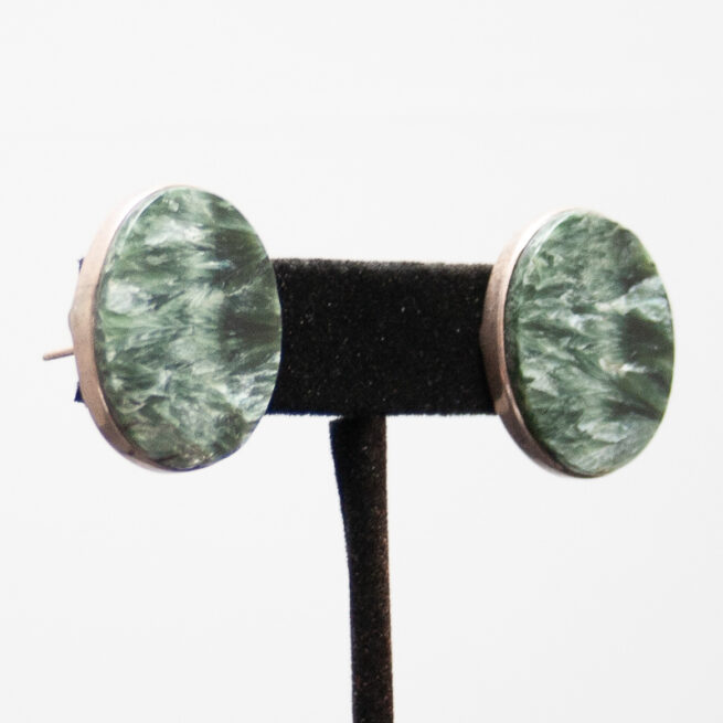 Seraphinite Stud Earrings - Image 2