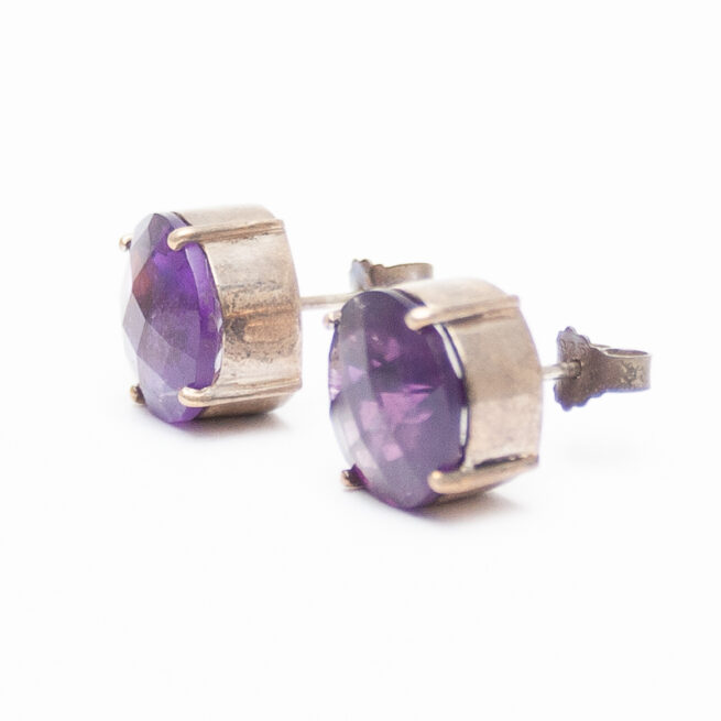 Amethyst Stud Earrings - Image 2