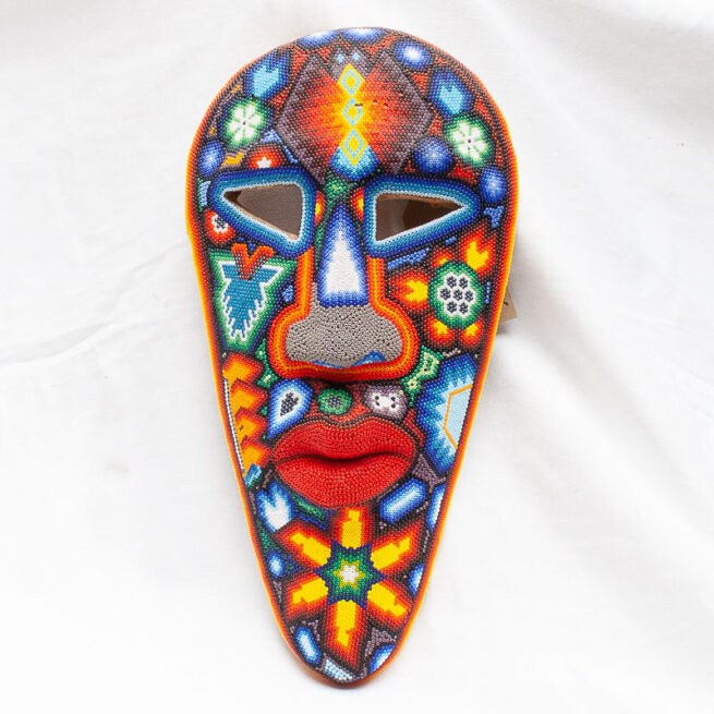 Masque Multicolore Art Huichol