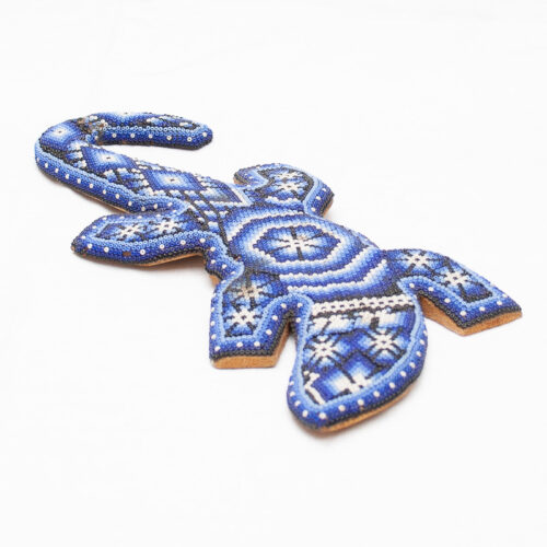 Huichol Beaded Blue Salamander