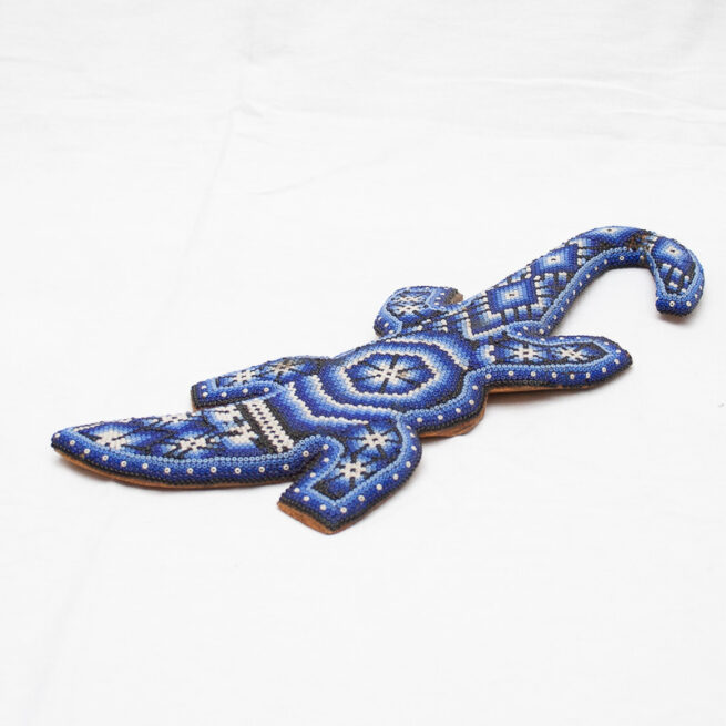 Huichol Beaded Blue Salamander