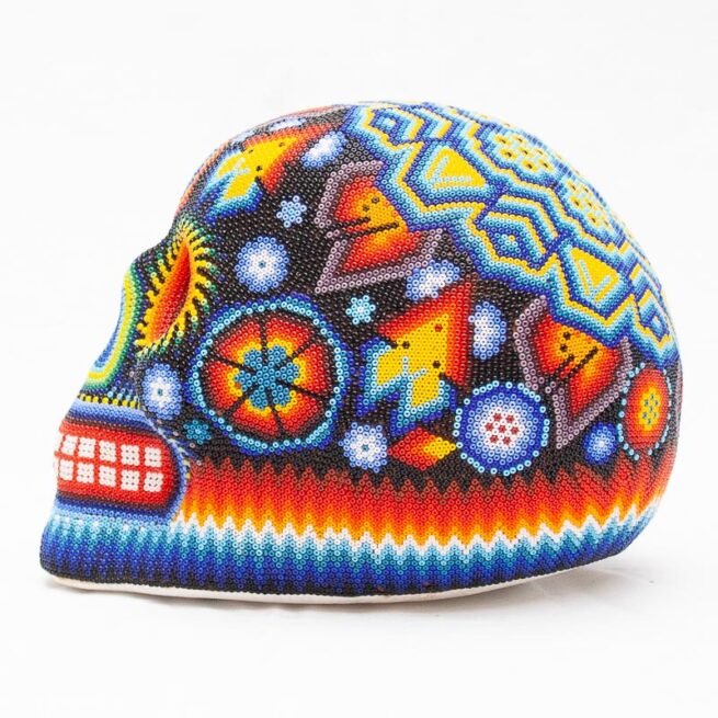 Crâne Perlage Multicolore Art Huichol – Image 4