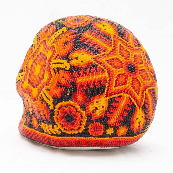 Crâne Perlage Orange Art Huichol – Image 6