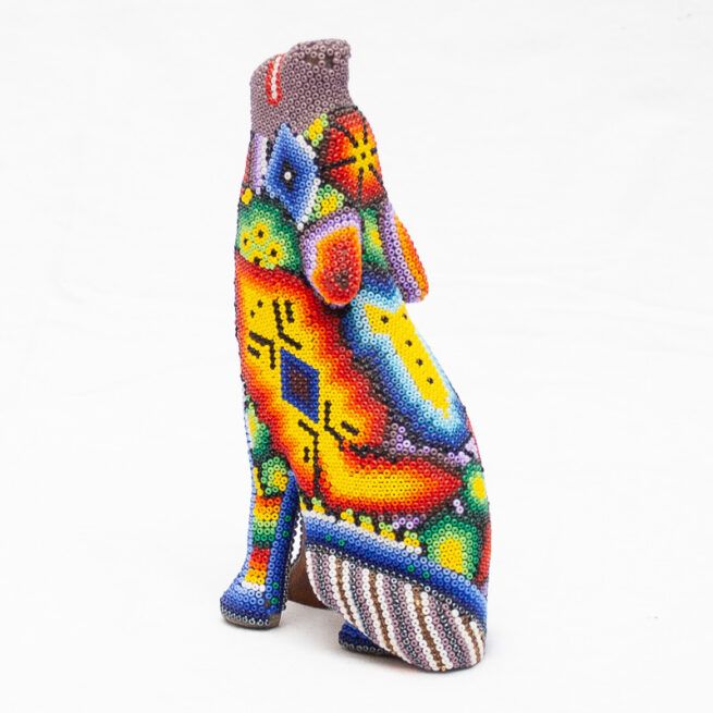 Sculpture Loup Art Huichol