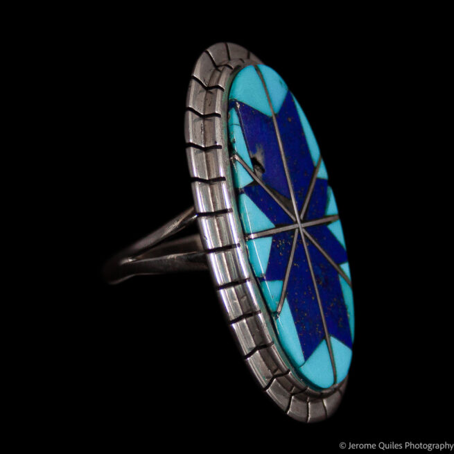 Lapis Turquoise Inlay Ring - Image 2